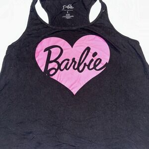 Torrid Barbie Heart Tank Top Sleeveless Cotton Women's Sz 1 Black Pink